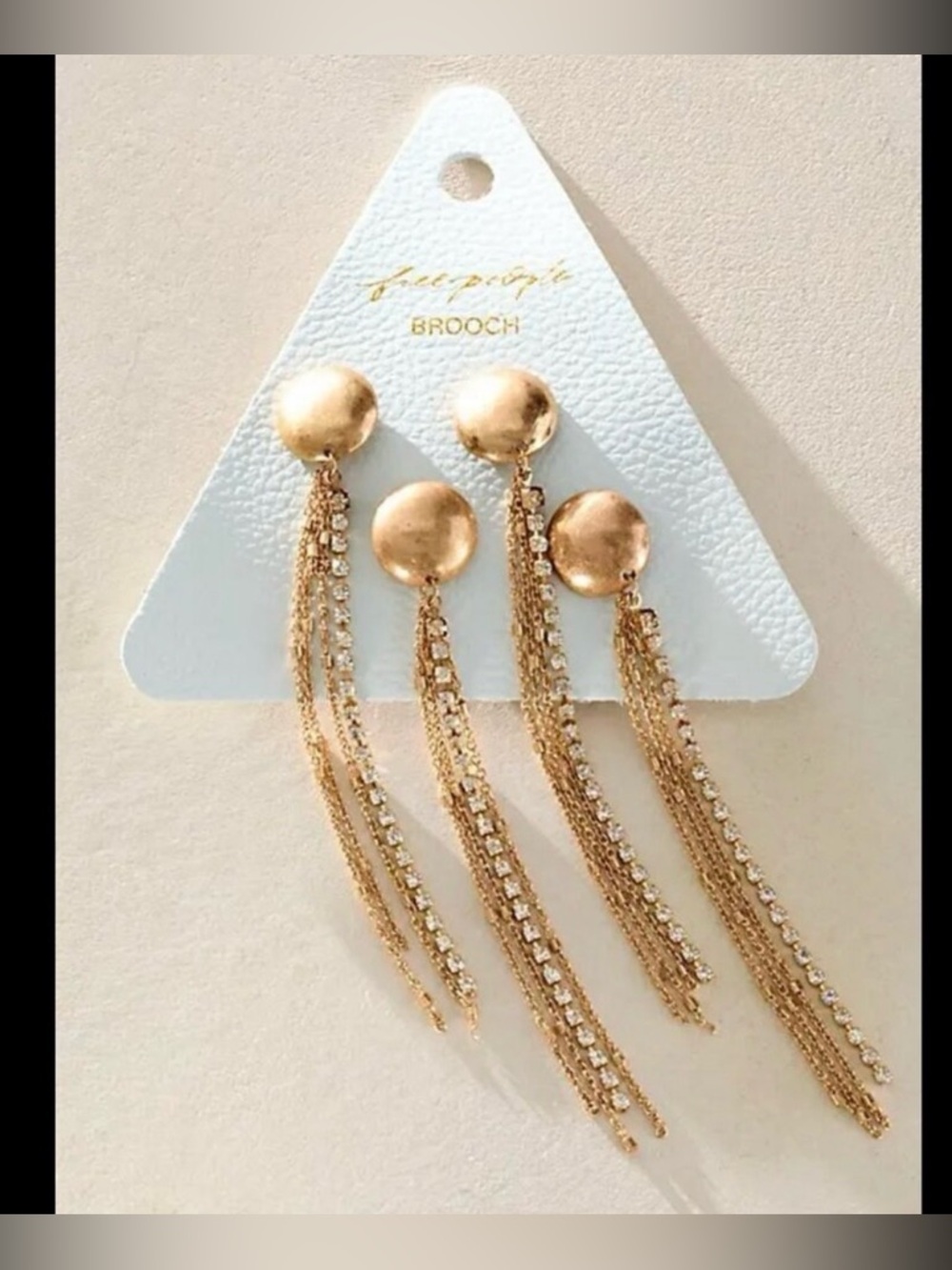 FREE PEOPLE BRANDY FRINGE PIN SET GOLD- NWT